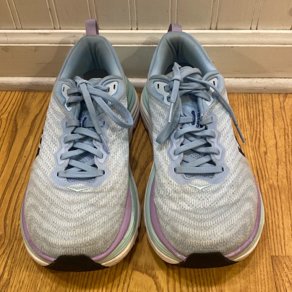 Hoka Gaviota 5 womens running shoe 
Size 9B Light blue and lavendar